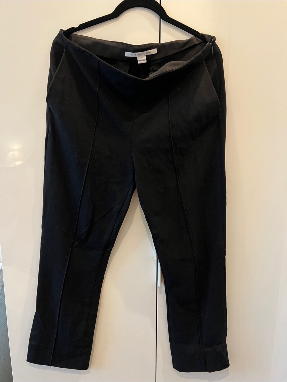 Black stretch crop trouser